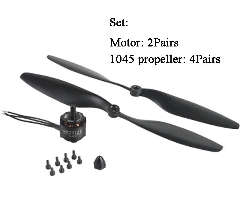 2Pairs Original Emax Cooling New MT2212 II 900KV Brushless Motor CW CCW + 1045 Propellers for FPV Multicopter RC Drone
2Pairs Original Emax Cooling New MT2212 II 900KV Brushless Motor CW CCW + 1045 Propellers for FPV Multicopter RC Drone
