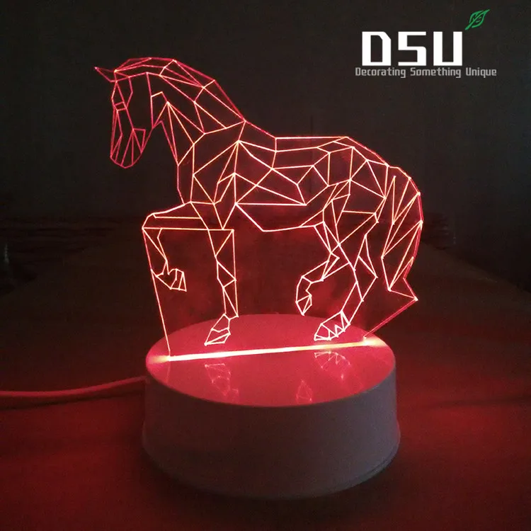 3D Horse Lamp Night Light 7 Color Change LED Table Desk Lamp Acrylic Flat ABS Base USB Charger Home Decoration Kid Children Gif
3D Horse Lamp Night Light 7 Color Change LED Table Desk Lamp Acrylic Flat ABS Base USB Charger Home Decoration Kid Children Gif