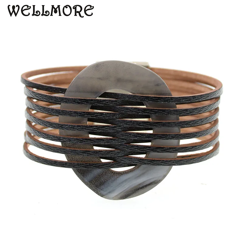 WELLMORE resin charm Leather Bracelets For Women men's bracelets Multiple Layers wrap Bracelets Couple gift fashion Jewelry
WELLMORE resin charm Leather Bracelets For Women men's bracelets Multiple Layers wrap Bracelets Couple gift fashion Jewelry