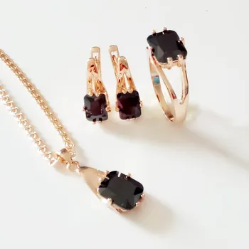 New Rose Gold Color Jewelry Set Fashion Wedding Jewelry Women Black Square Cubic Zircon Earring +Ring+Necklace Jewelry Sets
New Rose Gold Color Jewelry Set Fashion Wedding Jewelry Women Black Square Cubic Zircon Earring +Ring+Necklace Jewelry Sets