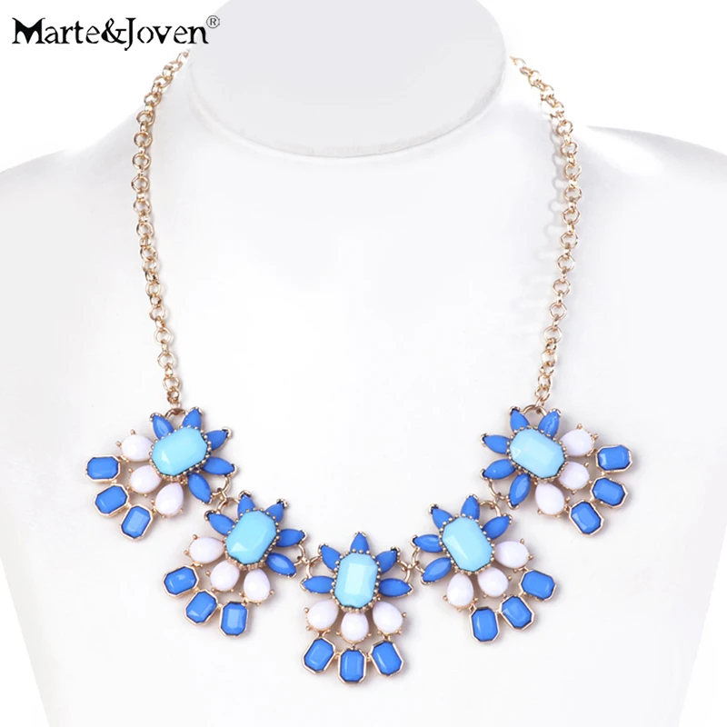 Marte&Joven Pink/Blue Acrylic Flower Statement Necklaces & Pendants for Women Romantic Gold Plating Chain Chokers Jewelry
Marte&Joven Pink/Blue Acrylic Flower Statement Necklaces & Pendants for Women Romantic Gold Plating Chain Chokers Jewelry