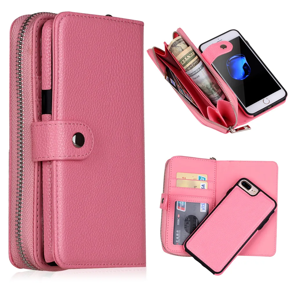Wallet Leather Case with Removable Back Cover Zipper Handbag Card Slots Case for iPhone 5 5S SE 6 6S 7 8 Plus X XR XS MAX
Wallet Leather Case with Removable Back Cover Zipper Handbag Card Slots Case for iPhone 5 5S SE 6 6S 7 8 Plus X XR XS MAX