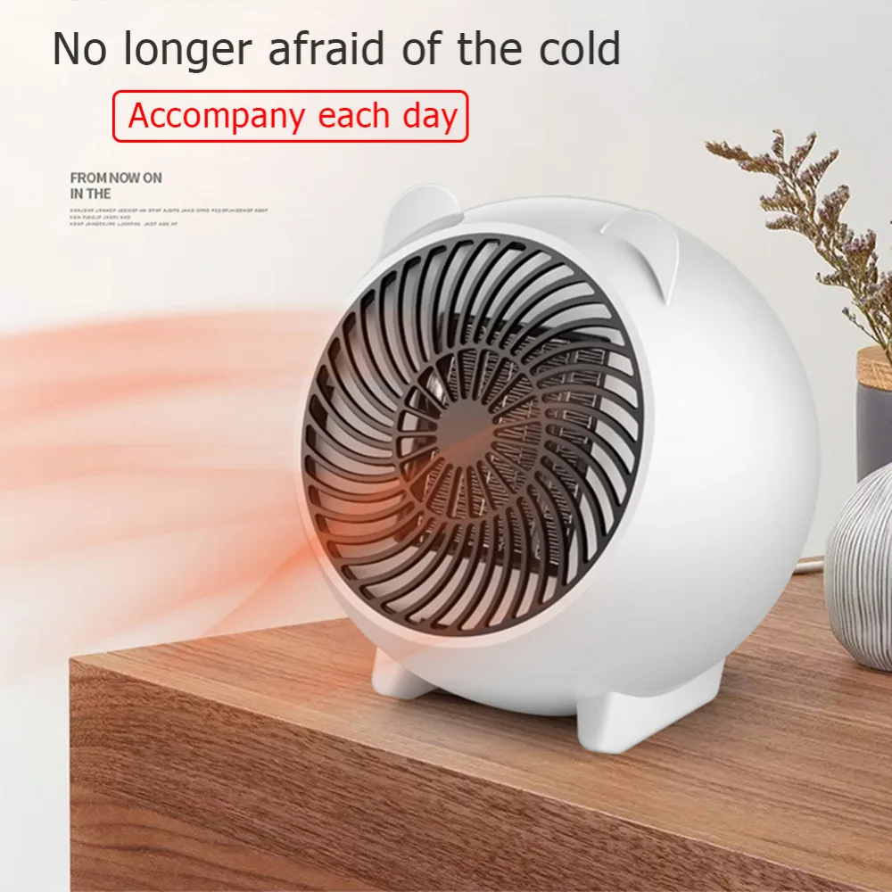 250W Fan Heater Mini Cartoon Desktop Electric Heater PTC Indoor Heating Fan Calefactor Home Winter Air Warmer