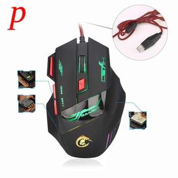 P H1000 5500DPI USB Wired Gaming Mouse Mice Hign Quality 7 Keys LED Optical Mouse For Notebook Laptop Desktop Computer DN001
P H1000 5500DPI USB Wired Gaming Mouse Mice Hign Quality 7 Keys LED Optical Mouse For Notebook Laptop Desktop Computer DN001
