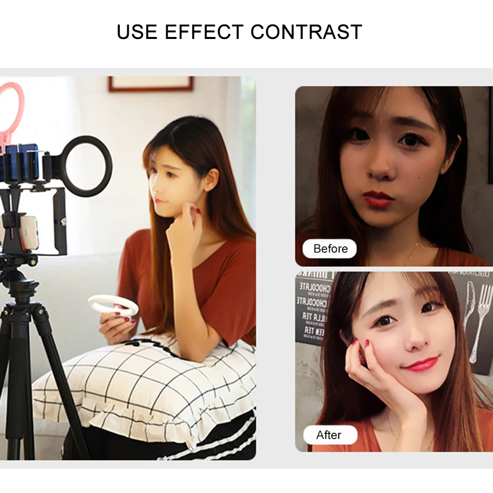 LED Selfie Ring Light Supplement Brightness Photo Light Clip-on Makeup Beauty Video Lamp for iPhone Samsung S8 S7
LED Selfie Ring Light Supplement Brightness Photo Light Clip-on Makeup Beauty Video Lamp for iPhone Samsung S8 S7