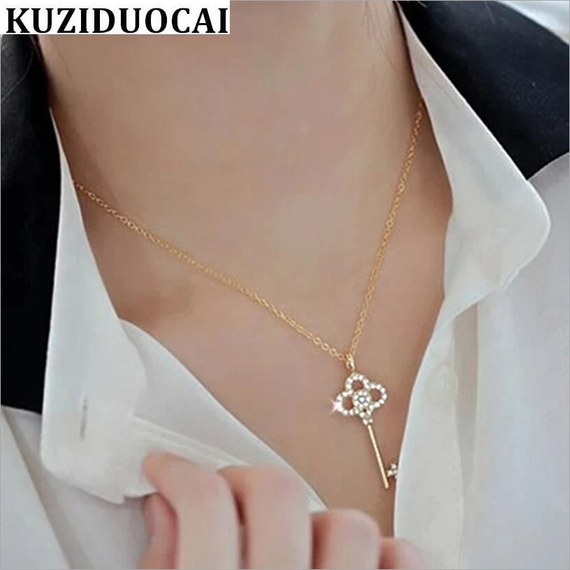 New ! Jewelry Wholesale Fashion Rhinestone Gold Color Key Shine Pierced Clavicle Chain Necklaces & Pendants For Women Gifts N-21
New ! Jewelry Wholesale Fashion Rhinestone Gold Color Key Shine Pierced Clavicle Chain Necklaces & Pendants For Women Gifts N-21