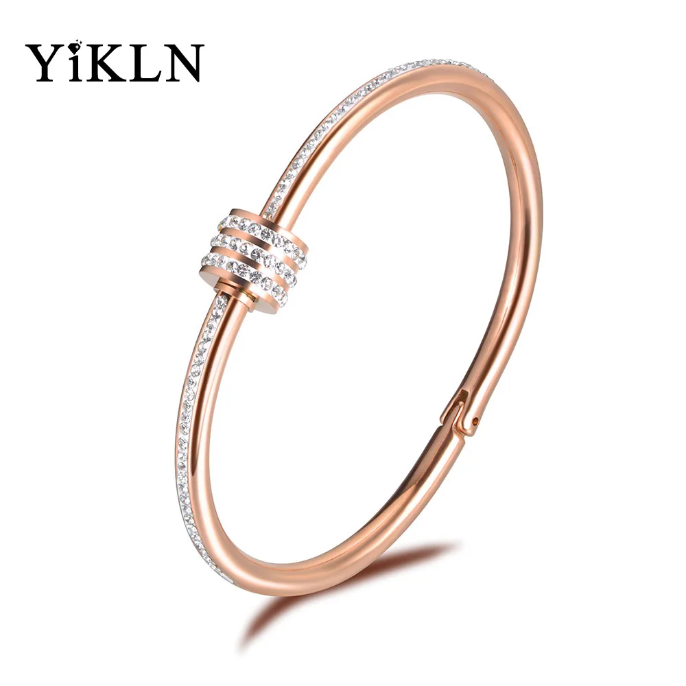 YiKLN Stainless Steel Rotating Opening Cubic Zirconia Wedding Cuff Bangles Bracelet Lovers Jewelry Valentine's Day Gift YB18060
YiKLN Stainless Steel Rotating Opening Cubic Zirconia Wedding Cuff Bangles Bracelet Lovers Jewelry Valentine's Day Gift YB18060