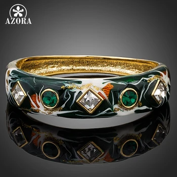 AZORA Gold Color Round and Rectangle Austrian Crystal Oil Painting Pattern Bangle Bracelet TB0042
AZORA Gold Color Round and Rectangle Austrian Crystal Oil Painting Pattern Bangle Bracelet TB0042