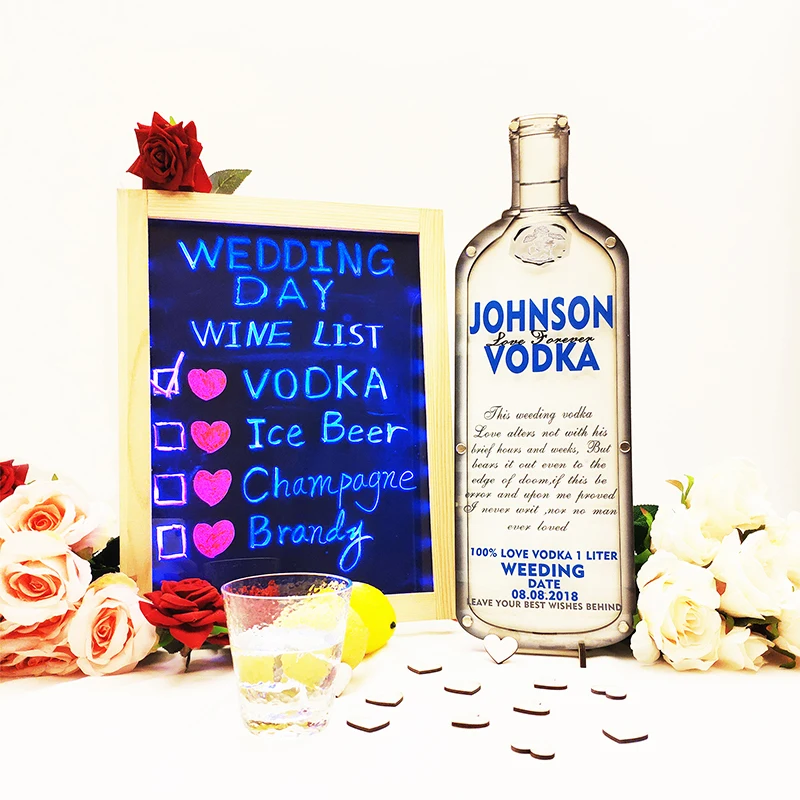 Personalised Creative design Bottle wedding guestbook Alternative Custom name & date Guest book Personalised Wedding decoration
Personalised Creative design Bottle wedding guestbook Alternative Custom name & date Guest book Personalised Wedding decoration