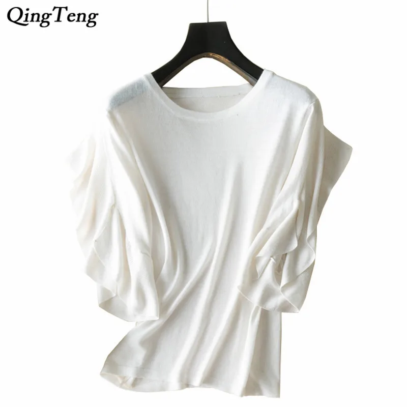 Knitted Wool Cashmere Women Sweater Fashion Solid Color O Neck Flare Half Sleeve Pullover T Soft Autumn Winter Jumpers White
Knitted Wool Cashmere Women Sweater Fashion Solid Color O Neck Flare Half Sleeve Pullover T Soft Autumn Winter Jumpers White