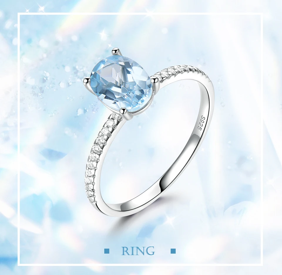 UMCHO Nano Sky blue 925 sterling silver rings for women RUJ087B-1-PC (1)