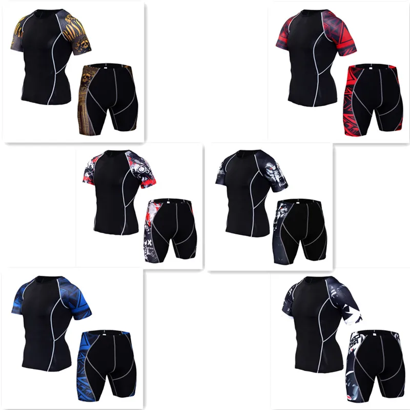 Summer Men Sportswear Sweatsuit Elastic Compression Tights Short Sleeve Swearshirt Running Jogger Fitness Outfit Gym Clothing
Summer Men Sportswear Sweatsuit Elastic Compression Tights Short Sleeve Swearshirt Running Jogger Fitness Outfit Gym Clothing