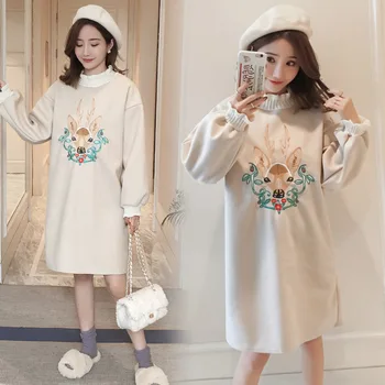 High Quality Maternity Sweater Dress Fashion Autumn Winter Woolen Embroidery Loose Sweatshirts Hairy Dress For Pregnancy Clothes
High Quality Maternity Sweater Dress Fashion Autumn Winter Woolen Embroidery Loose Sweatshirts Hairy Dress For Pregnancy Clothes