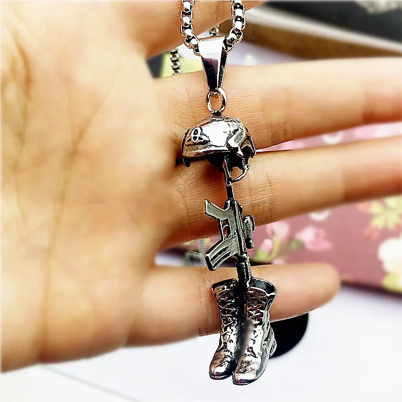 Vintage Perfume Bottle Pendant Necklace Punk Stainless Steel Military Helmet Military Boots Pistol Pendant Necklace Jewelry Men
Vintage Perfume Bottle Pendant Necklace Punk Stainless Steel Military Helmet Military Boots Pistol Pendant Necklace Jewelry Men