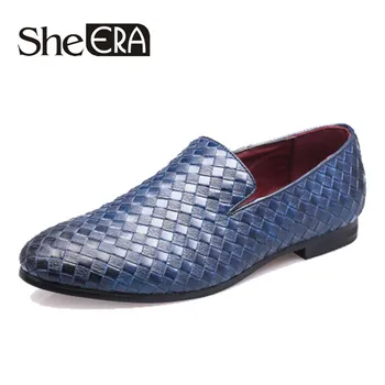 She ERA Men Leather Loafers Pointed Toe Weave Driving Loafers Comfortable Man Footwear Slip On Anti-skid Men Flat Shoes Sapatos
She ERA Men Leather Loafers Pointed Toe Weave Driving Loafers Comfortable Man Footwear Slip On Anti-skid Men Flat Shoes Sapatos