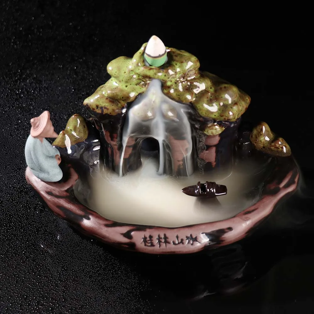 Backflow Incense Burner Smoke Waterfall Incense Ceramic Rockery Fragrant Mountain Water Artistic Conception Aromatherapy Censer
Backflow Incense Burner Smoke Waterfall Incense Ceramic Rockery Fragrant Mountain Water Artistic Conception Aromatherapy Censer