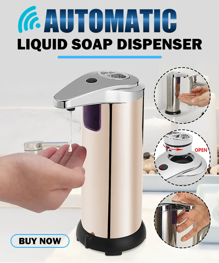 280ml Stainless Steel Automatic Sensor Soap Dispenser Liquid Soap Dispenser Pump Kitchen Soap Bottle For Bathroom
280ml Stainless Steel Automatic Sensor Soap Dispenser Liquid Soap Dispenser Pump Kitchen Soap Bottle For Bathroom