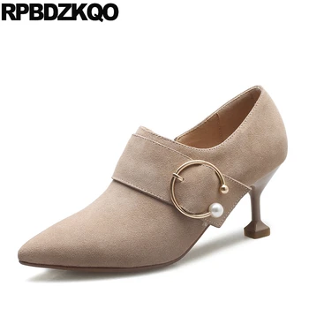High Heel Beige New Pearl Shoes Booties Side Zip Boots Women Sexy 2017 Metal Pointed Toe Stiletto Ankle Autumn British Fashion
High Heel Beige New Pearl Shoes Booties Side Zip Boots Women Sexy 2017 Metal Pointed Toe Stiletto Ankle Autumn British Fashion
