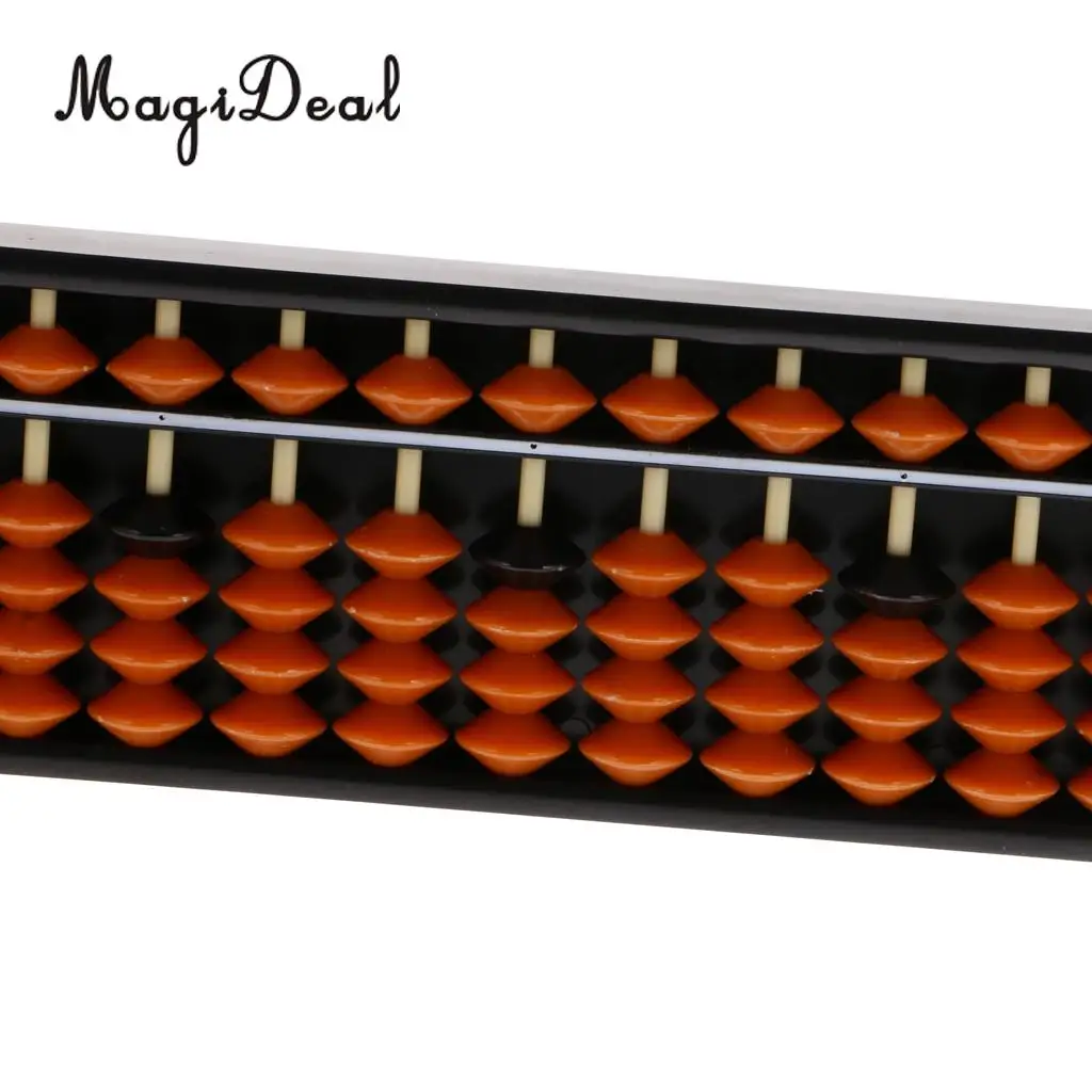 MagiDeal 13Rods Plastic Beads Abacus Soroban Calculating Tool Educational Math Toy for School Teacher Student Office Use 6Colors