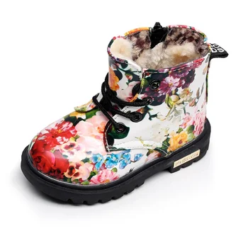 Winter Children Girls Boots with fur Elegant Floral Flower Print Cute Kids Baby Martin Shoes Warm Comfortable Plush Snow Boots
Winter Children Girls Boots with fur Elegant Floral Flower Print Cute Kids Baby Martin Shoes Warm Comfortable Plush Snow Boots