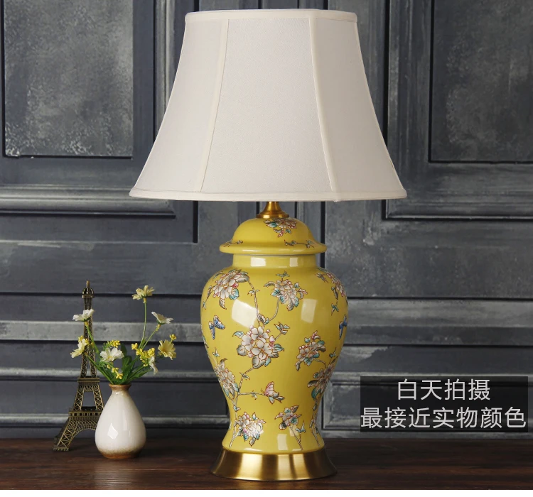Bedroom vintage table lamp china living room Table Lamp for wedding decoration ceramic art china table lamp (4)