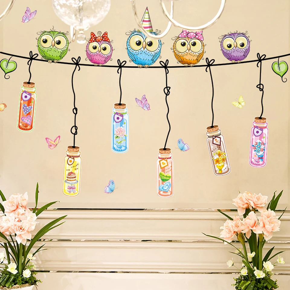 Cute Owl Animals Wall Stickers for Kids Rooms Girls Rooms Bedroom Decor Tree Flower Stickers for Wall Kids Room Decoration
Cute Owl Animals Wall Stickers for Kids Rooms Girls Rooms Bedroom Decor Tree Flower Stickers for Wall Kids Room Decoration