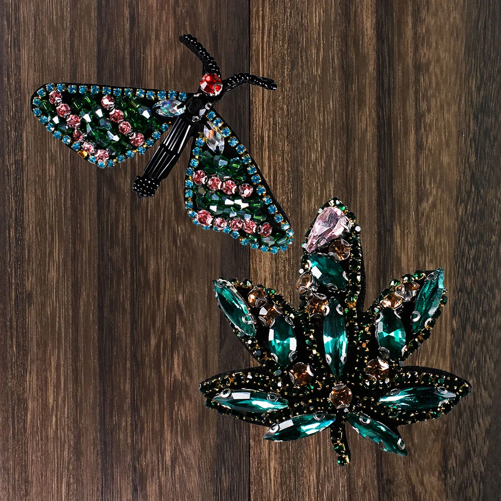 3D Handmade Rhinestone Beaded Patches Insect Leaves Sew on Crystal Patch for Clothing Beading Applique Cute Patch
3D Handmade Rhinestone Beaded Patches Insect Leaves Sew on Crystal Patch for Clothing Beading Applique Cute Patch