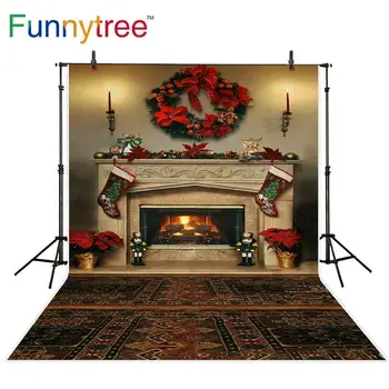 Funnytree photography backdrops indoor fireplace blanket wreath vintage socks candles christmas decoration for home background 
Funnytree photography backdrops indoor fireplace blanket wreath vintage socks candles christmas decoration for home background