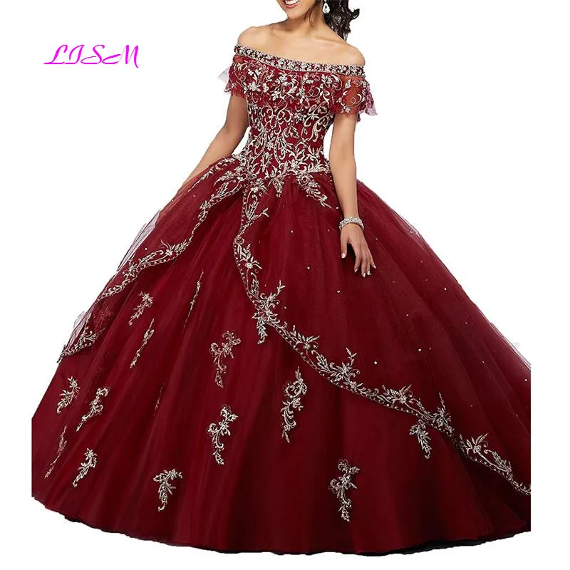 Off the Shoulder Sweet Girls 15 Ball Gowns Quinceanera Dresses Elegant Princess Long Tulle Prom Party Dress 2019
Off the Shoulder Sweet Girls 15 Ball Gowns Quinceanera Dresses Elegant Princess Long Tulle Prom Party Dress 2019