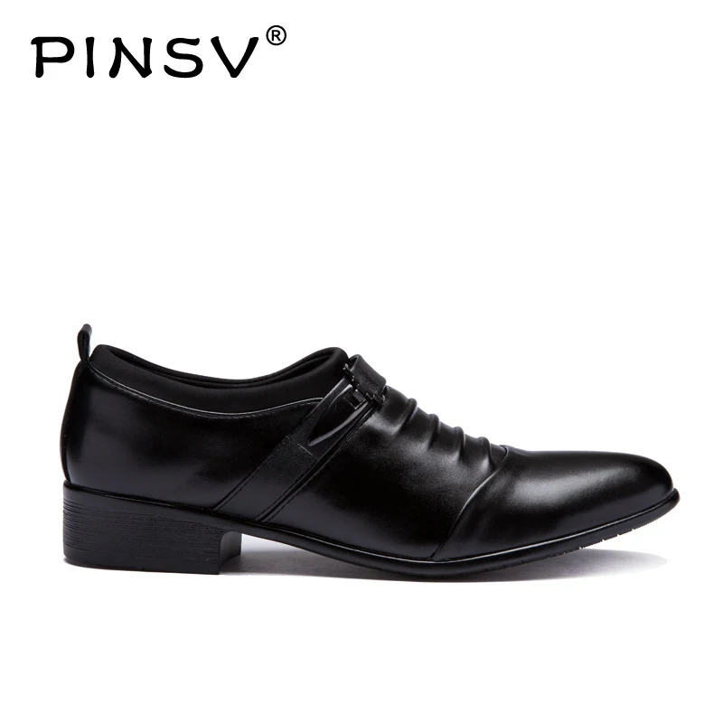 Pinsv 2018 негабаритных обувь Для мужчин кожи Формальные Мужская с острыми кожаные