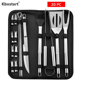 Kbxstart 20pc/set Stainless Steel Barbecue Cooking Utensil Set BBQ Accessories with Carry Bag For Outdoor Picnic Grill Tools
Kbxstart 20pc/set Stainless Steel Barbecue Cooking Utensil Set BBQ Accessories with Carry Bag For Outdoor Picnic Grill Tools