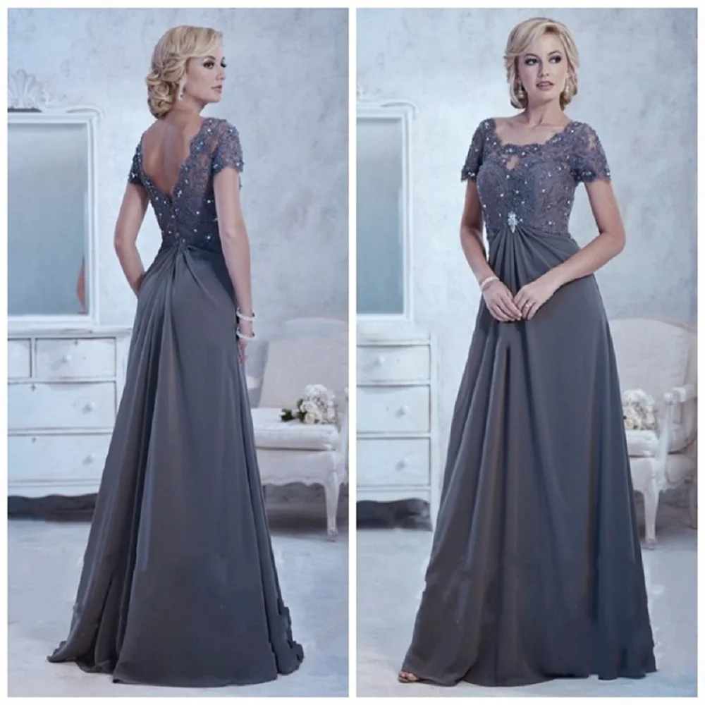 Sexy Dress Vestidos Mae Da Noiva Madrinha Plus Size Chiffon Lace Beading Gray Mother of the Bride Dresses Godmother With Sleeves
Sexy Dress Vestidos Mae Da Noiva Madrinha Plus Size Chiffon Lace Beading Gray Mother of the Bride Dresses Godmother With Sleeves