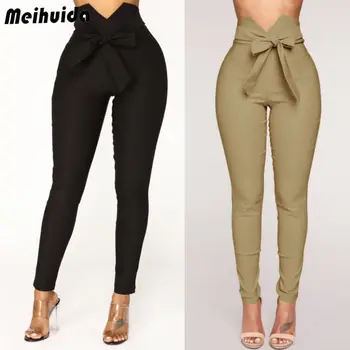 Fashion Women High Waist Drawstring Elastic Long Pants Stripped Pencil Trousers New Summer Clothes
Fashion Women High Waist Drawstring Elastic Long Pants Stripped Pencil Trousers New Summer Clothes