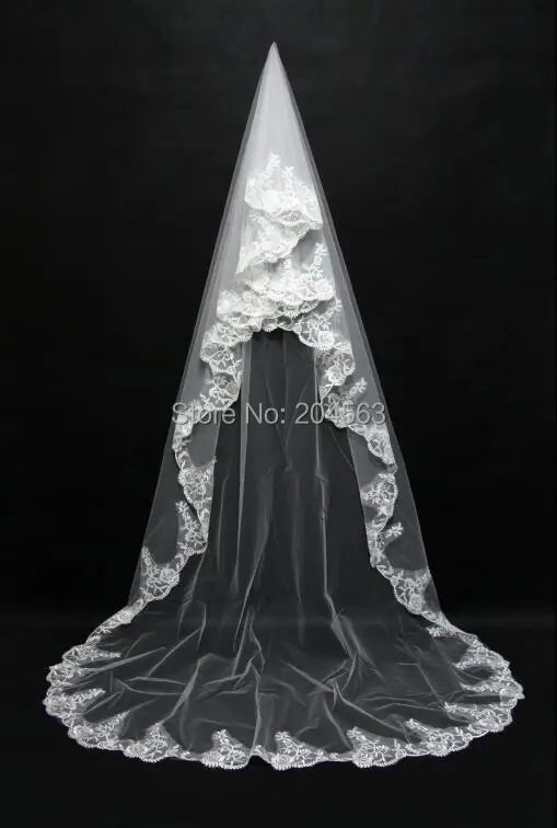 2018 One-Layer Elegant Long Lace Wedding Bridal Veils Tulle Veil for Bride without Comb
2018 One-Layer Elegant Long Lace Wedding Bridal Veils Tulle Veil for Bride without Comb