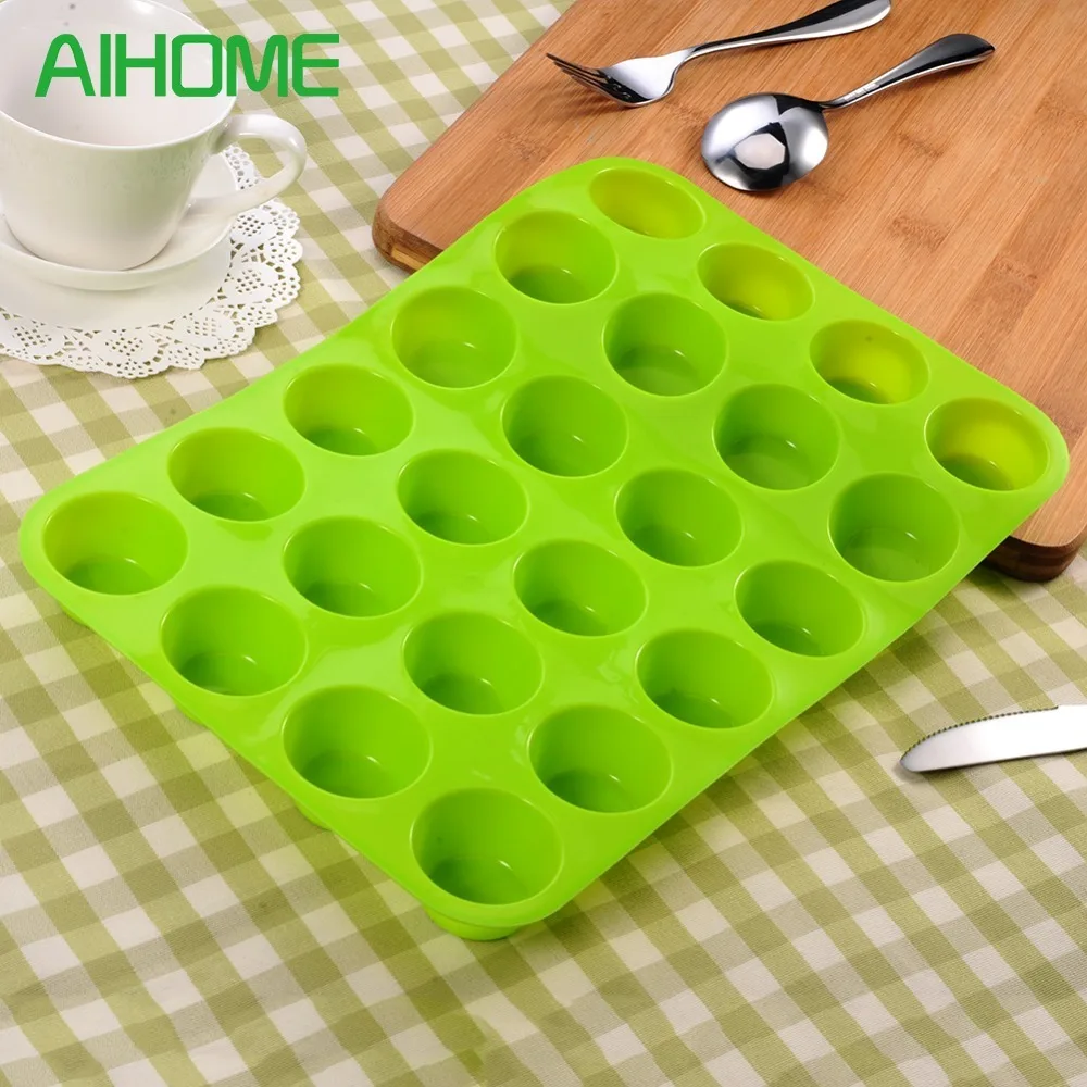 Image 24 Cavity Mini Muffin Cup Silicone Soap Cookies Cupcake Bakeware Pan Tray Mould Home DIY Cake Tool Mold