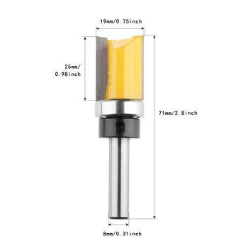 DRELD 1pc Woodworking Capenter Tools 8mm Shank Trim Template Router Bit Straight End Mill Trimmer Cleaning Flush Tenon Cutter
DRELD 1pc Woodworking Capenter Tools 8mm Shank Trim Template Router Bit Straight End Mill Trimmer Cleaning Flush Tenon Cutter
