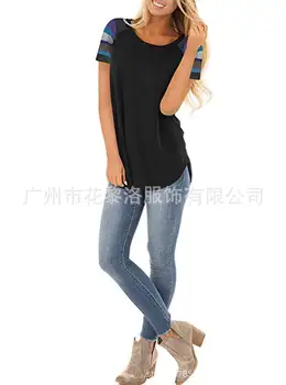 Popular style 2019 spring and summer new round collar striped short-sleeved loose dovetail T-shirt woman
Popular style 2019 spring and summer new round collar striped short-sleeved loose dovetail T-shirt woman