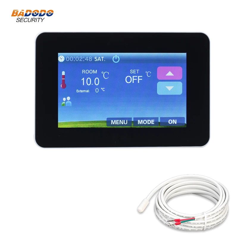4.3 inch colorful Touch screen Weekly Programmable Electrical Heating Thermostat temperature Controller for floor heating system
4.3 inch colorful Touch screen Weekly Programmable Electrical Heating Thermostat temperature Controller for floor heating system