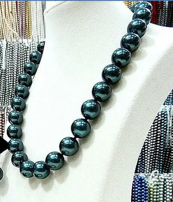 classic jewelry necklace 16mm round bead deep green black Natural SOUTH SEA SHELL PEARL NECKLACE 18'' 45cm
classic jewelry necklace 16mm round bead deep green black Natural SOUTH SEA SHELL PEARL NECKLACE 18'' 45cm