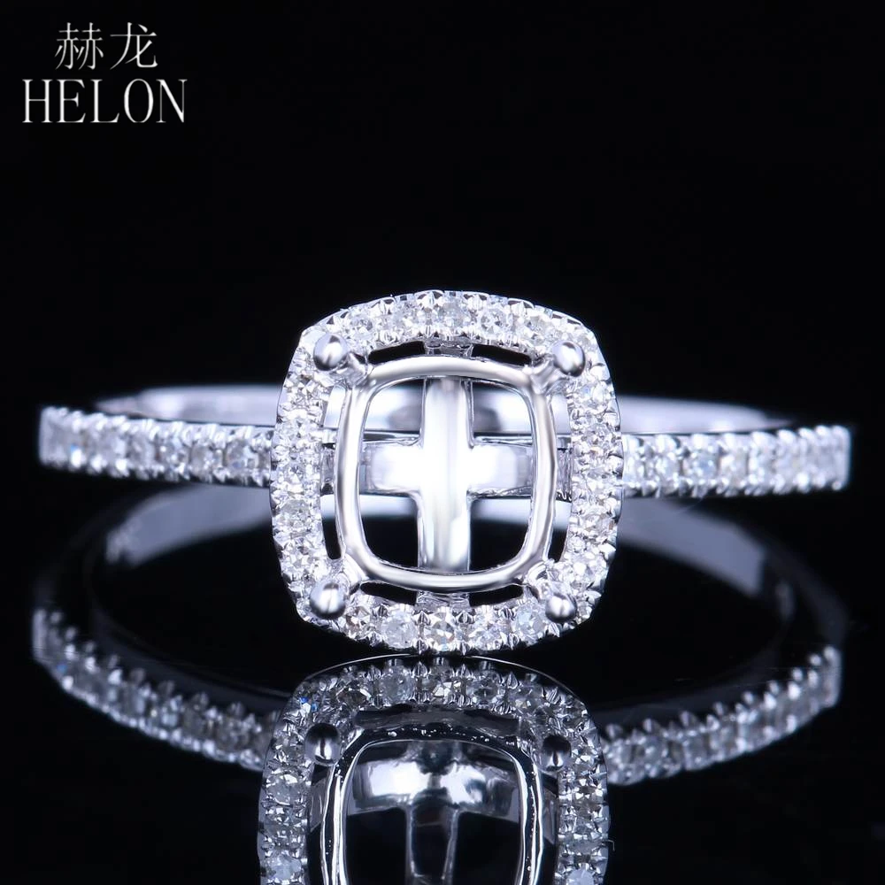 HELON Solid 14K (585) White Gold 0.25CT Natural Diamonds Engagement Wedding Cushion Cut 6x5.5mm Semi Mount Women Jewelry Ring
HELON Solid 14K (585) White Gold 0.25CT Natural Diamonds Engagement Wedding Cushion Cut 6x5.5mm Semi Mount Women Jewelry Ring