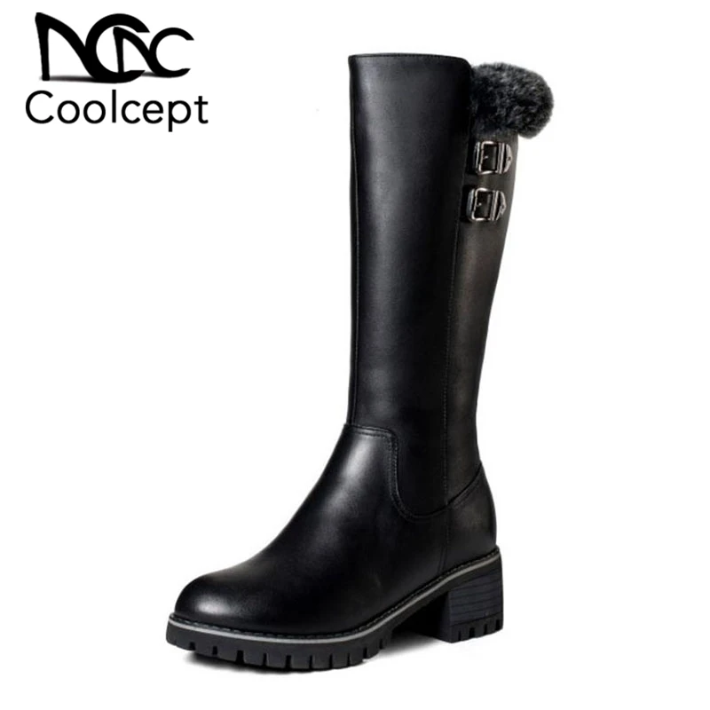 Coolcept High Quality Women High Heel Boots Genuine Leather Plush Platform Shoes Women Winter Fur Thick Heel Shoes Size 35-41
Coolcept High Quality Women High Heel Boots Genuine Leather Plush Platform Shoes Women Winter Fur Thick Heel Shoes Size 35-41