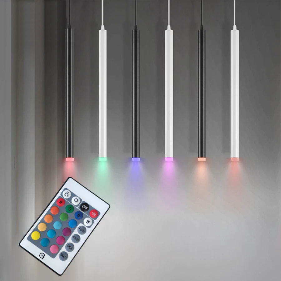Infrared remote control RGB led Pendant Lamp Tube light Kitchen Island Dining Room Shop Bar Counter Decoration Cylinder Pipe
Infrared remote control RGB led Pendant Lamp Tube light Kitchen Island Dining Room Shop Bar Counter Decoration Cylinder Pipe