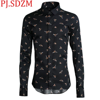 2018 New Europe and America Small Bees Energetic Printing Fashion Men's Cotton Shirts Slim Fit Casual City Boy Turn-down Collar
2018 New Europe and America Small Bees Energetic Printing Fashion Men's Cotton Shirts Slim Fit Casual City Boy Turn-down Collar