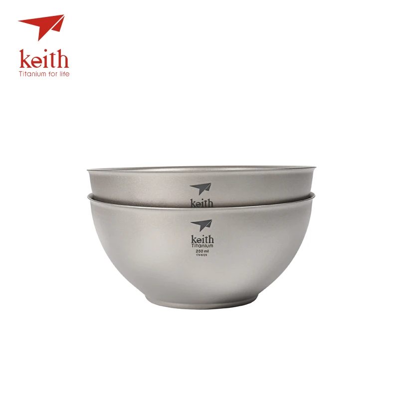 Keith Titanium 250ml Bowls Set Ultralight Camping Portable Travel Tableware Double Wall Pure Titanium Bowls 2 Pcs
Keith Titanium 250ml Bowls Set Ultralight Camping Portable Travel Tableware Double Wall Pure Titanium Bowls 2 Pcs