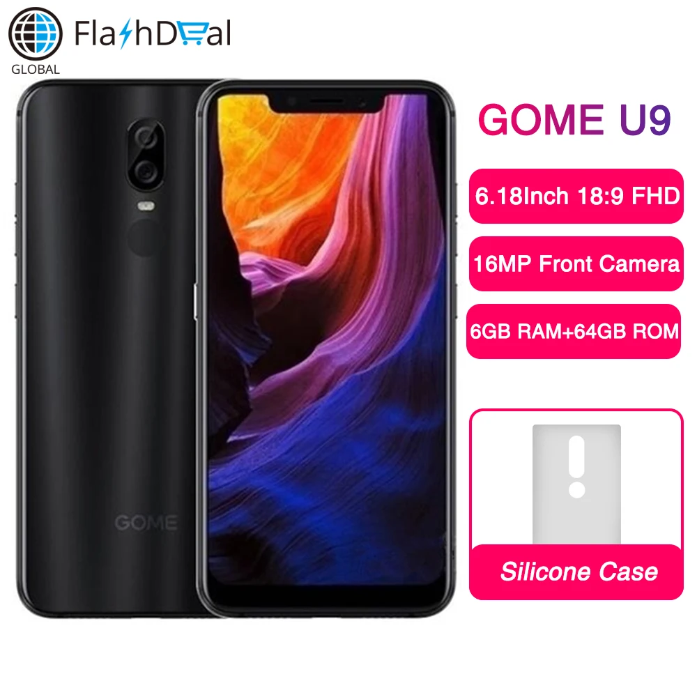 

GOME U9 MTK Helio P23 Dual SIM Card Mobile phone 6GB RAM 64GB Voiceprint Fingerprint Face Recognition 16.0MP 6.18inch Smartphone