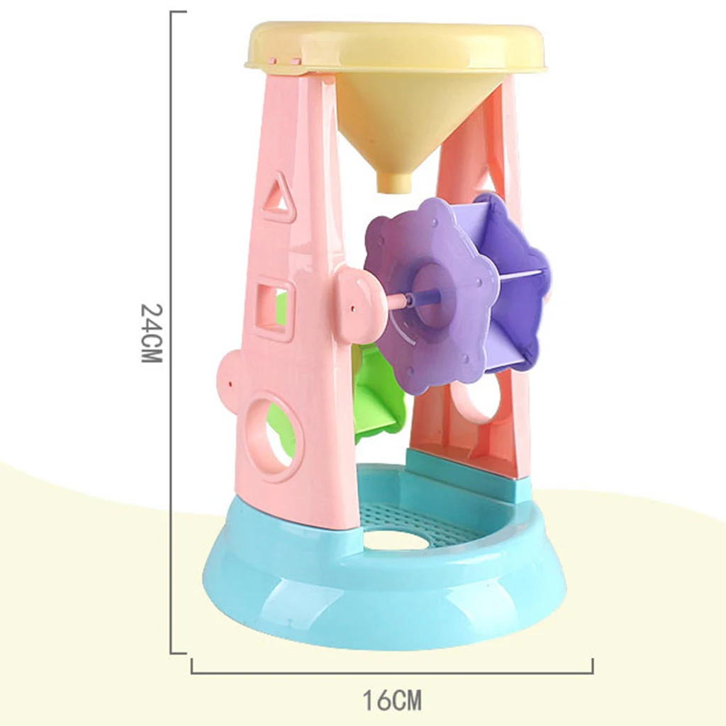Double Sand Wheel Beach Outdoor Play Toy Set for Kids With Shovel and Molds
