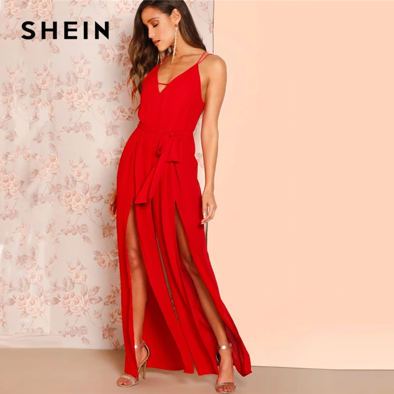 SHEIN Red Crisscross Back Overlap Leg Cami Jumpsuit 2019 Women Spaghetti Strap Long Trouser Glamorous Spring Jumpsuits
SHEIN Red Crisscross Back Overlap Leg Cami Jumpsuit 2019 Women Spaghetti Strap Long Trouser Glamorous Spring Jumpsuits