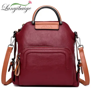 Luxury Multifunction Female Backpack Leather Bagpack Travel Bags For Teenager Girls Female Rucksack Belt Shoulder bag Mochila
Luxury Multifunction Female Backpack Leather Bagpack Travel Bags For Teenager Girls Female Rucksack Belt Shoulder bag Mochila
