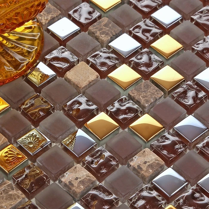 ElectroplatingColorfulBrownGlassStoneMosaicTiles ElectroplatingColorfulBrownGlassStoneMosaicTiles