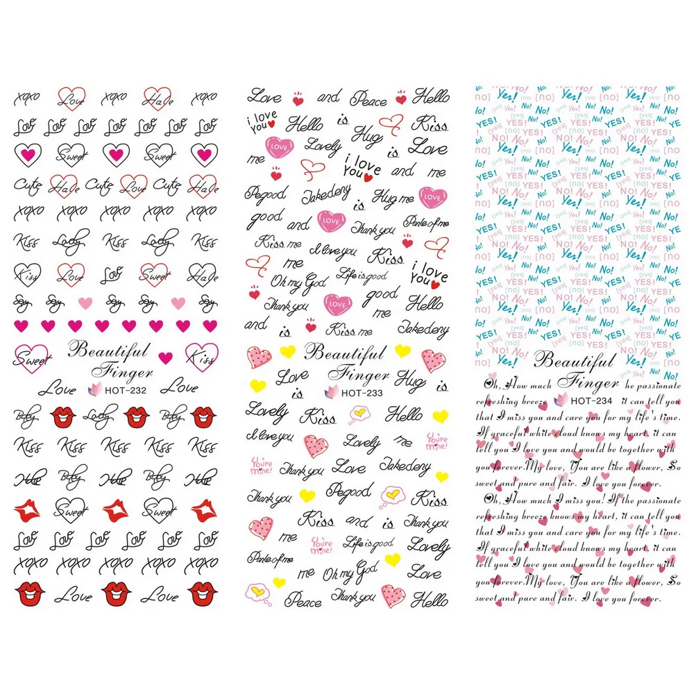 3 PACKS / LOT MOSAIC FLOWER KISS SWEET HEART LOVE VALENTINE NAIL TATTOOS STICKER WATER DECAL NAIL ART HOT232-234
3 PACKS / LOT MOSAIC FLOWER KISS SWEET HEART LOVE VALENTINE NAIL TATTOOS STICKER WATER DECAL NAIL ART HOT232-234